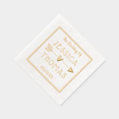 トレンディータイポグラフィラブハート&アロー結婚ズ 箔ナプキン (右)