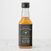 トレンディータイポグラフィ任意の年齢の誕生日パーティーの好意 リキュールボトルラベル (正面)