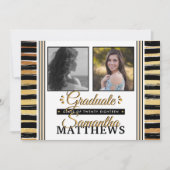 トレンディータイポグラフィ写真の卒業発表 案内状 (正面)