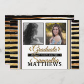 トレンディータイポグラフィ写真の卒業発表 案内状 (正面/裏面)