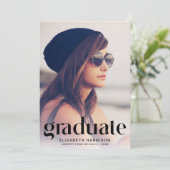 トレンディータイポグラフィ写真の卒業発表 案内状 (スタンド正面)