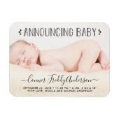 トレンディータイポグラフィ写真の誕生発表 マグネット (横)