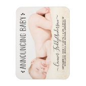 トレンディータイポグラフィ写真の誕生発表 マグネット (縦)