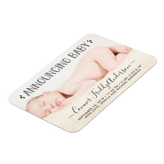 トレンディータイポグラフィ写真の誕生発表 マグネット (左側)