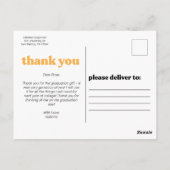 トレンディータイポグラフィ卒業ありがとう ポストカード (裏面)