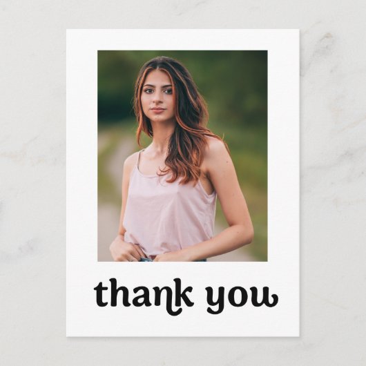 トレンディータイポグラフィ卒業写真ありがとう ポストカード (正面)