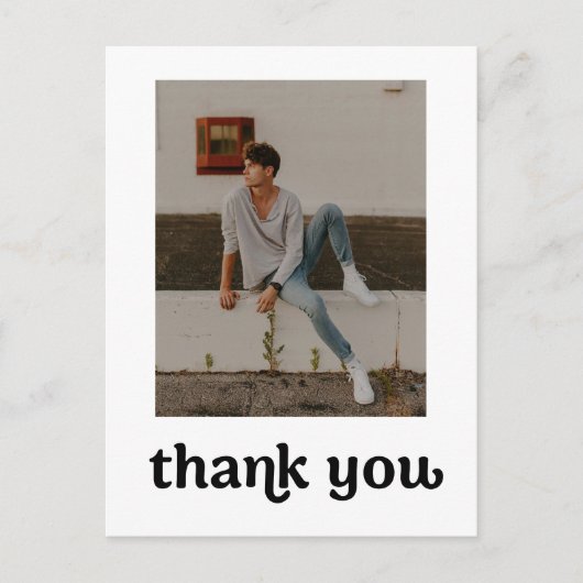 トレンディータイポグラフィ卒業写真ありがとう ポストカード (正面)
