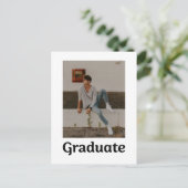 トレンディータイポグラフィ卒業写真卒業 ポストカード (スタンド正面)