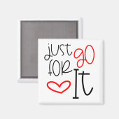 トレンディータイポグラフィ引用文Just Go For It Black Red マグネット (正面/裏面)