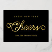 トレンディータイポグラフィ応援ハッピーニューイヤー実在 箔シーズンカード (正面)