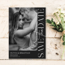 トレンディータイポグラフィ文字フォトブラック結婚ズ