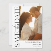 トレンディータイポグラフィ文字結婚写真 セーブザデート (正面)