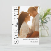 トレンディータイポグラフィ文字結婚写真 セーブザデート (スタンド正面)