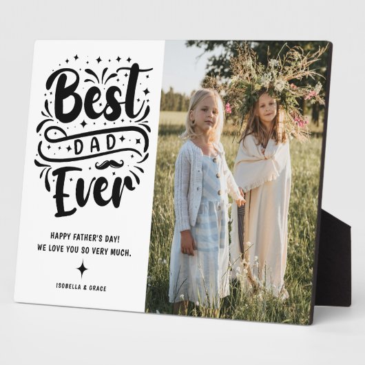 トレンディータイポグラフィ最高のパパEver Photo フォトプラーク (側面)