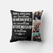 トレンディータイポグラフィ最高のフレンド名フォトコラージュ クッション (裏面)