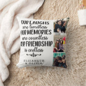 トレンディータイポグラフィ最高のフレンド名フォトコラージュ クッション (ブランケット)