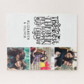 トレンディータイポグラフィ最高のフレンド名フォトコラージュ ジグソーパズル (横)