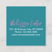 トレンディータイポグラフィ美しいメイクアップアーティストラッシュ スクエア名刺 (裏面)