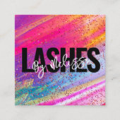 トレンディータイポグラフィ美しいメイクアップアーティストラッシュ スクエア名刺 (正面)