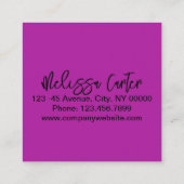 トレンディータイポグラフィ美しいメイクアップアーティストラッシュ スクエア名刺 (裏面)