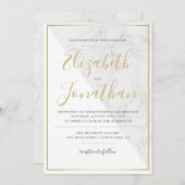 トレンディータイポグラフィ|シックマーブル結婚式招待状 招待状 (正面/裏面)