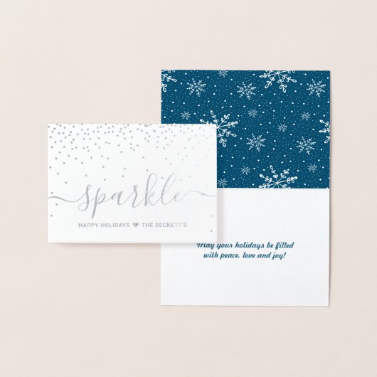 トレンディータイポグラフィ"スパークル"クリスマスホリデー 箔カード (ディスプレー)
