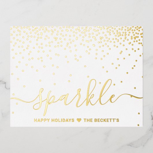 トレンディータイポグラフィ「スパークル」クリスマス実在 箔シーズンポストカード (正面)