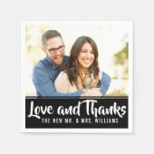 トレンディータイポグラフィ |写真カスタムの結婚件について スタンダードカクテルナプキン (正面)