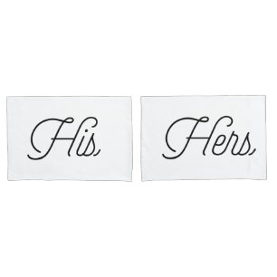 トレンディータイポグラフィ「His and Shirs」 枕カバー