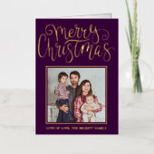 トレンディータイポグラフィ「Merry Christmas」写真実在 箔シーズンカード (正面)