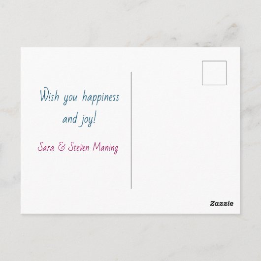 トレンディーターコイズグリッタードリップスグラフィッククリスマス ポストカード (裏面)