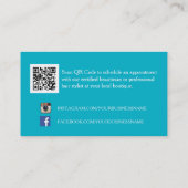 トレンディーターコイズシェブロンジグザグモノグラムブティック 名刺 (裏面)