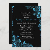 トレンディーターコイズフローラブライダルシャワー招待状 招待状 (正面/裏面)