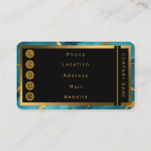 トレンディーターコイズブルー金ゴールドマーブルコレクション 名刺 (裏面)