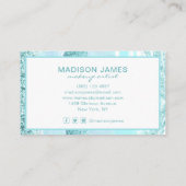 トレンディーターコイズモダンシックメイクアップアーティスト 名刺 (裏面)