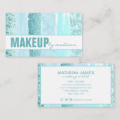 トレンディーターコイズモダンシックメイクアップアーティスト 名刺 (正面/裏面)