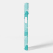 トレンディーターコイズ青色幾何プリント名前をカスタムする Case-Mate iPhoneケース (裏面 / 右)