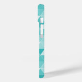 トレンディーターコイズ青色幾何プリント名前をカスタムする Case-Mate iPhoneケース (裏面 / 左)