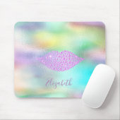 トレンディーダイアモンズリップレインボーホログラフィック マウスパッド (マウス)