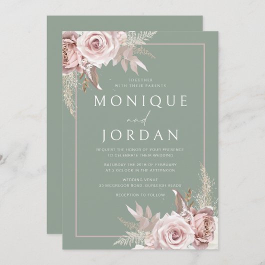 トレンディーダスティバラ赤面&セージ結婚ズ 招待状 (正面/裏面)