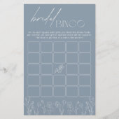 トレンディーダスティブルーフローラブライダルシャワービンゴゲーム (正面)