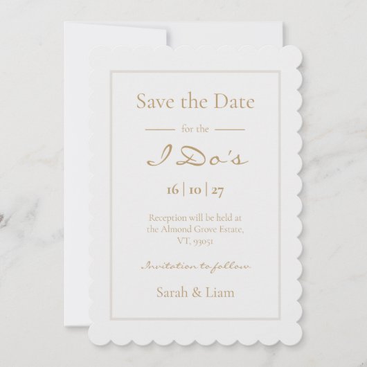 トレンディーダスティブルーフローラ結婚式の日付を保存 (正面)