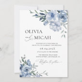 トレンディーダスティブルーフローラ結婚式招待状 招待状 (正面)