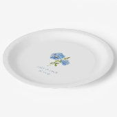 トレンディーダスティーブルーフローラアジサイイベント結婚ズ ペーパープレート (アングル)