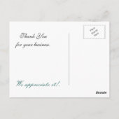 トレンディーダマスクアクアビジネスカサンキューード ポストカード (裏面)