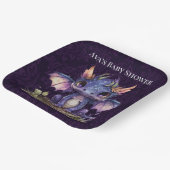 トレンディーダマスクパープルドラゴンガールボーイ赤ちゃんシャワー ペーパープレート (傾斜あり)