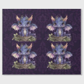 トレンディーダマスクパープルドラゴンガールボーイ赤ちゃんシャワー ラッピングペーパー (フラット)