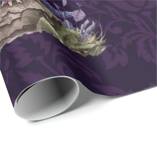 トレンディーダマスクパープルドラゴンガールボーイ赤ちゃんシャワー ラッピングペーパー (ロールコーナー)
