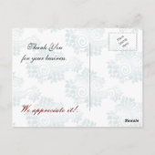 トレンディーダマスク赤いビジネスカサンキューード ポストカード (裏面)