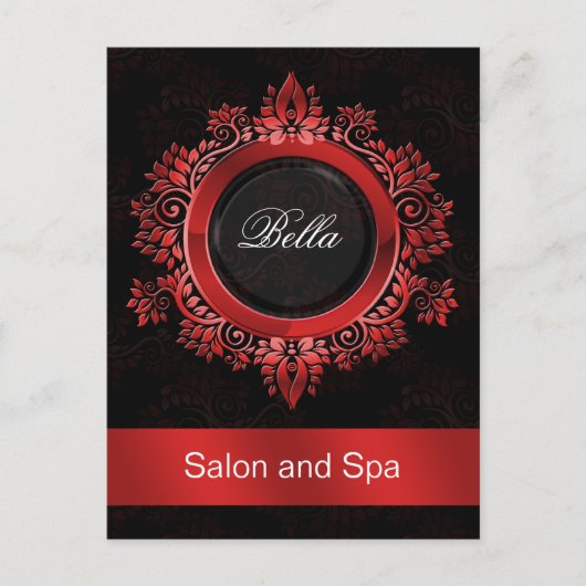 トレンディーダマスク赤いビジネスカサンキューード ポストカード (正面)